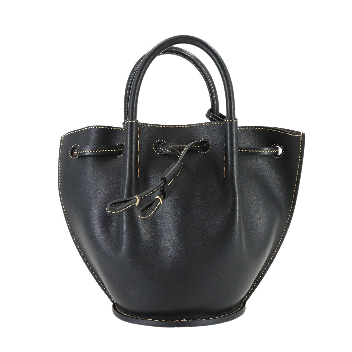 T Timeless Bucket Mini Hand Shoulder Bag Leather Black