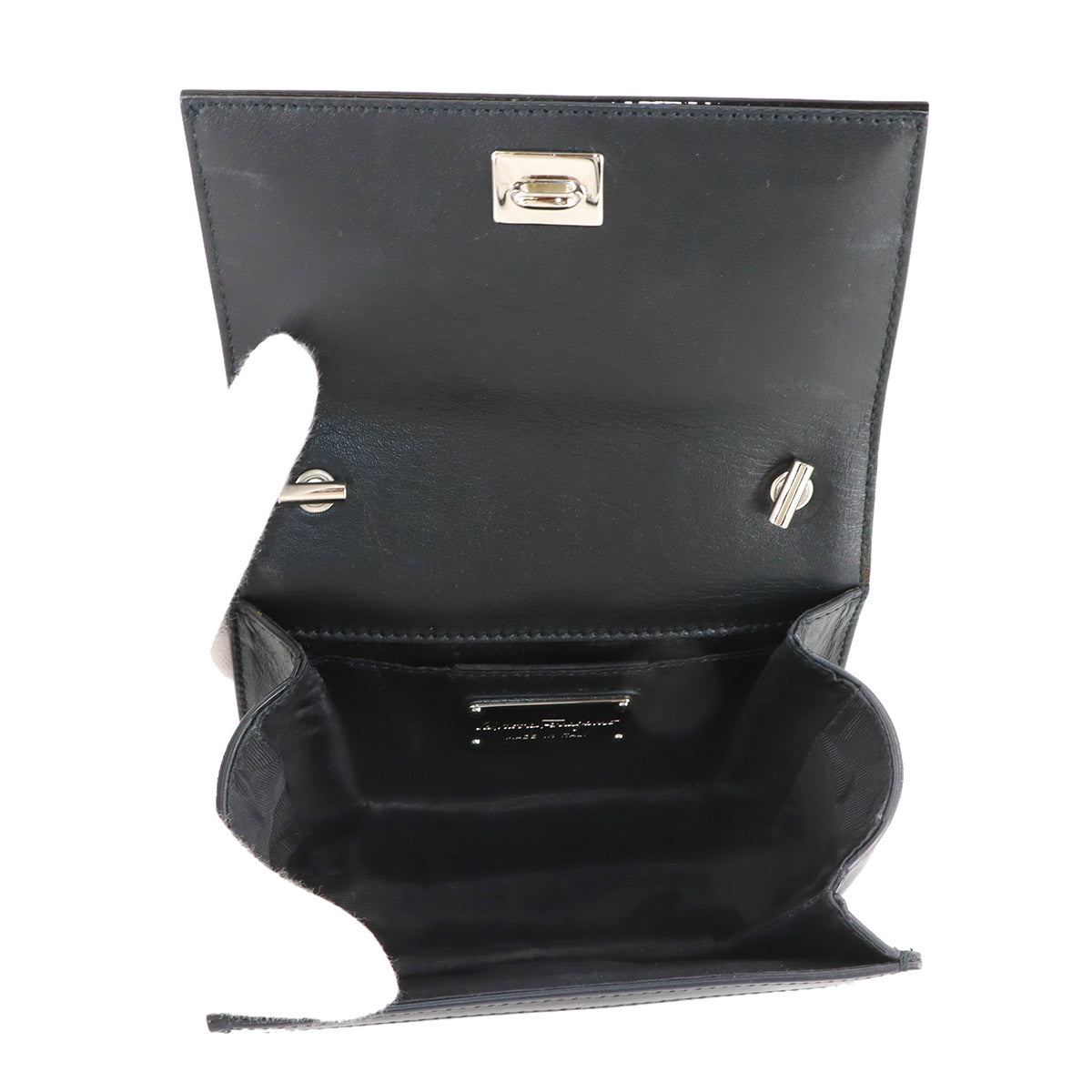 Ginny Vara Ribbon Shoulder Bag Leather Black