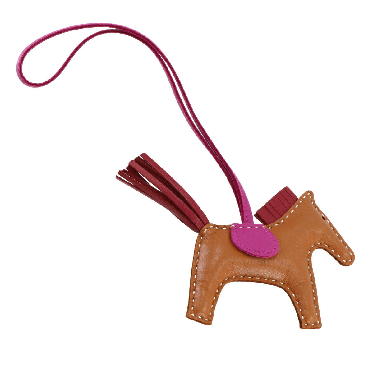 Rodeo PM Bag Charm Agneau Milo Gold Rose Purple Ruby