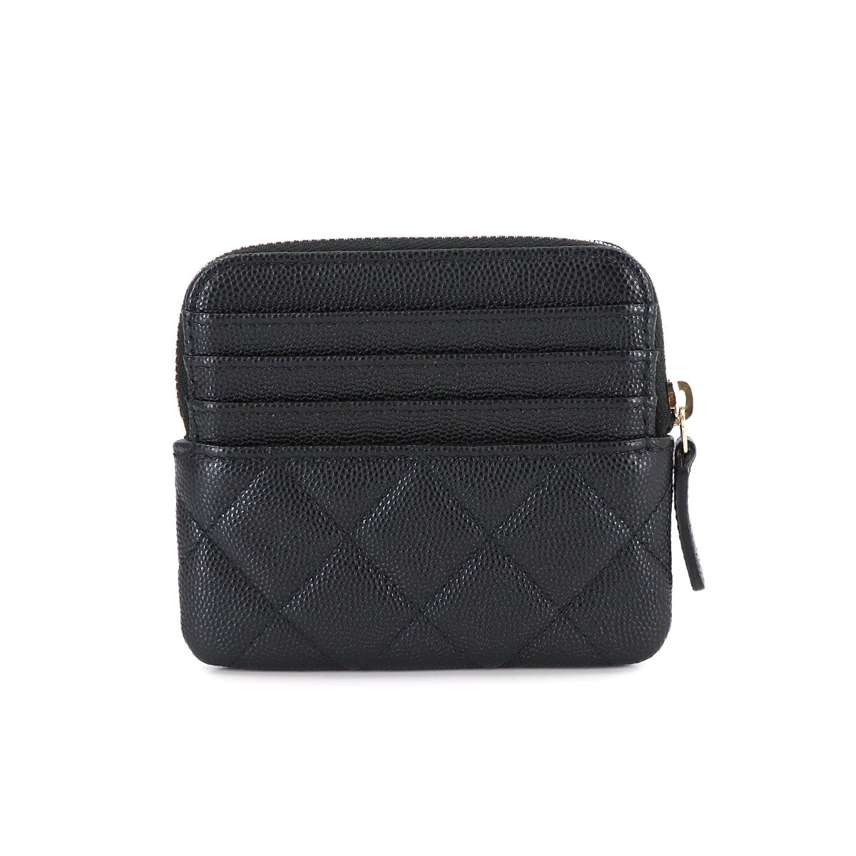 Matelasse Coin Case Purse Leather Black AP2061