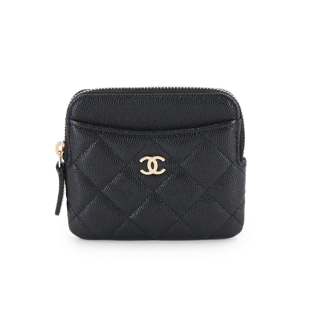 Matelasse Coin Case Purse Leather Black AP2061