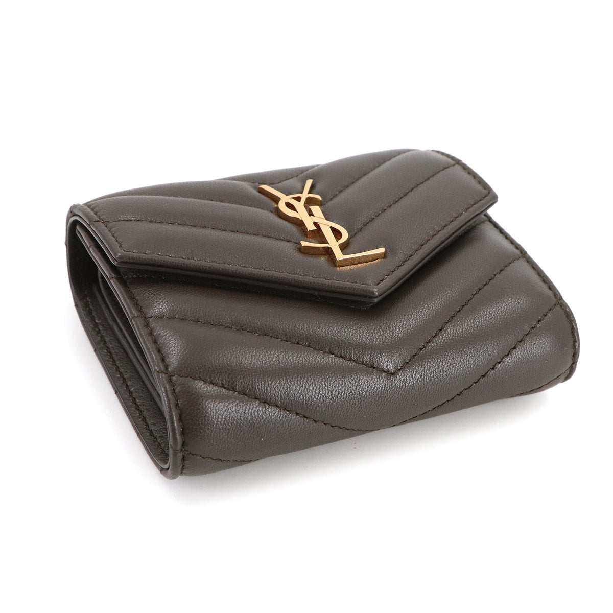 Cassandra Wallet Leather Gray 692061 Compact Purse