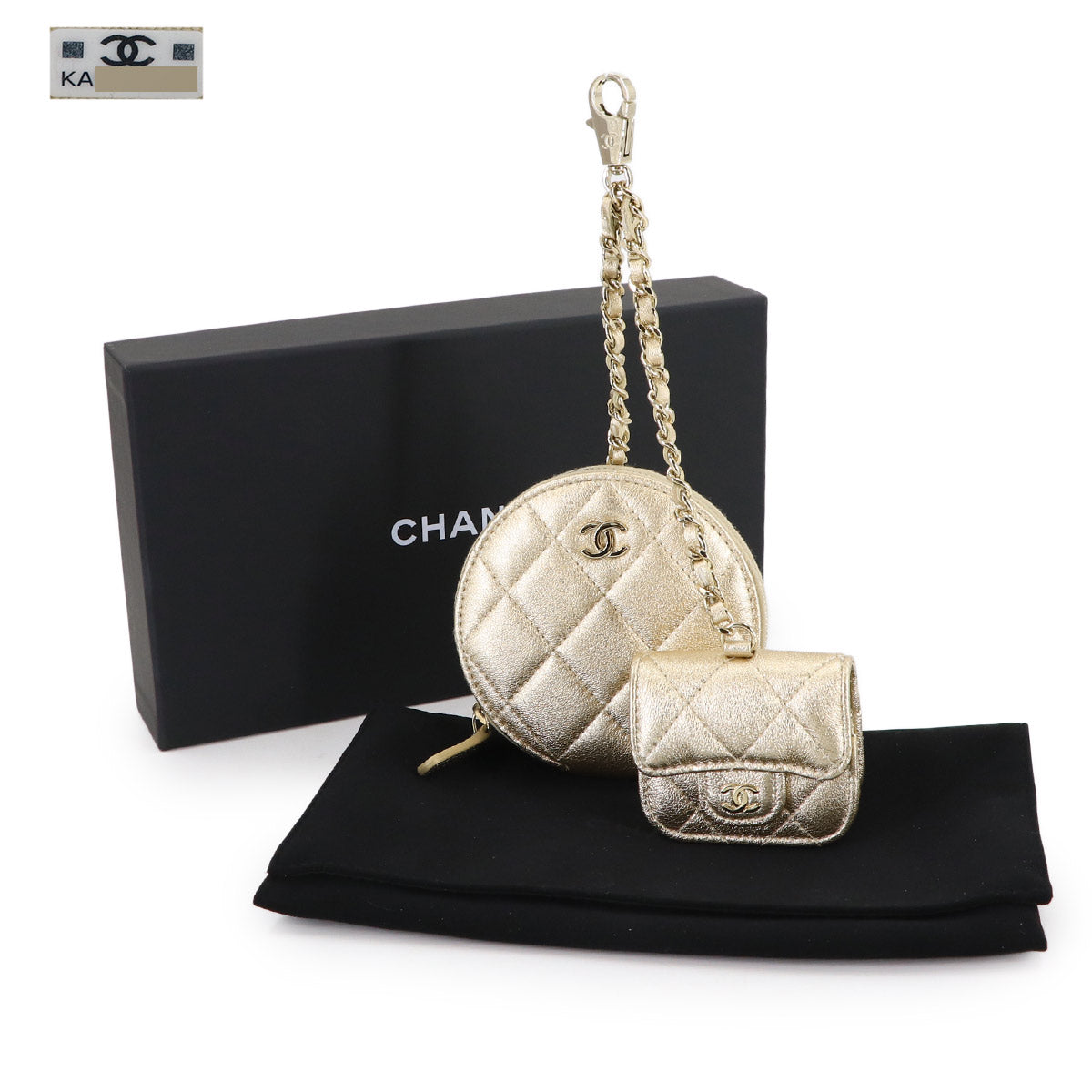 Matelasse Coin Purse AirPods Pro Case Leather Gold