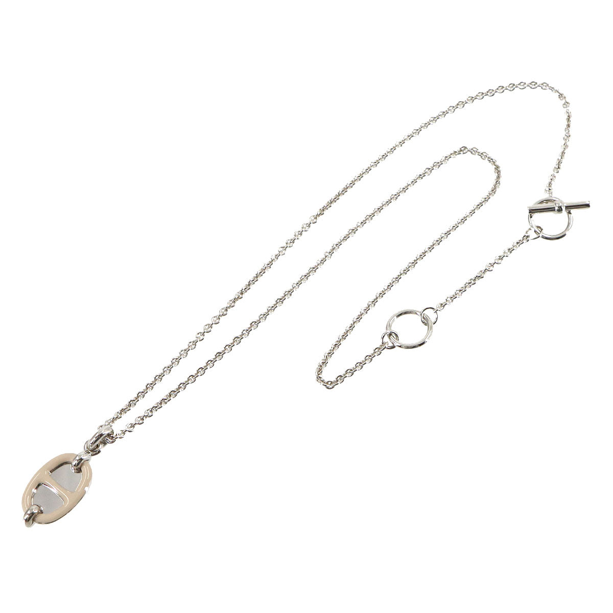 HERMES Mini Maillon PM Chain Necklace Marron Grace silver Accessory
