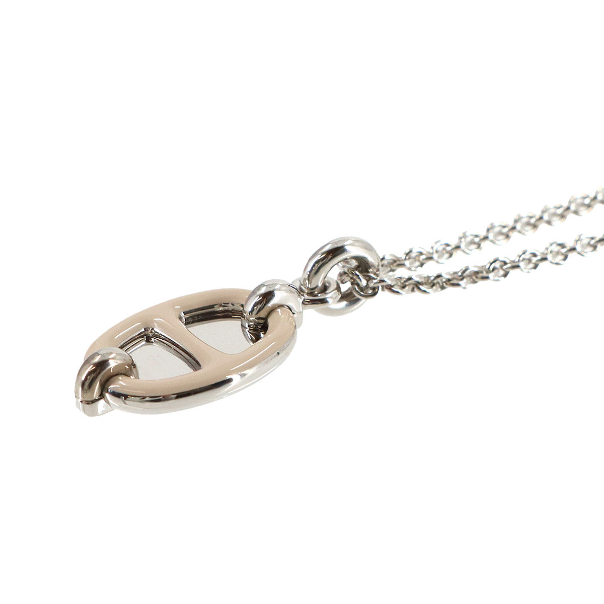 HERMES Mini Maillon PM Chain Necklace Marron Grace silver Accessory