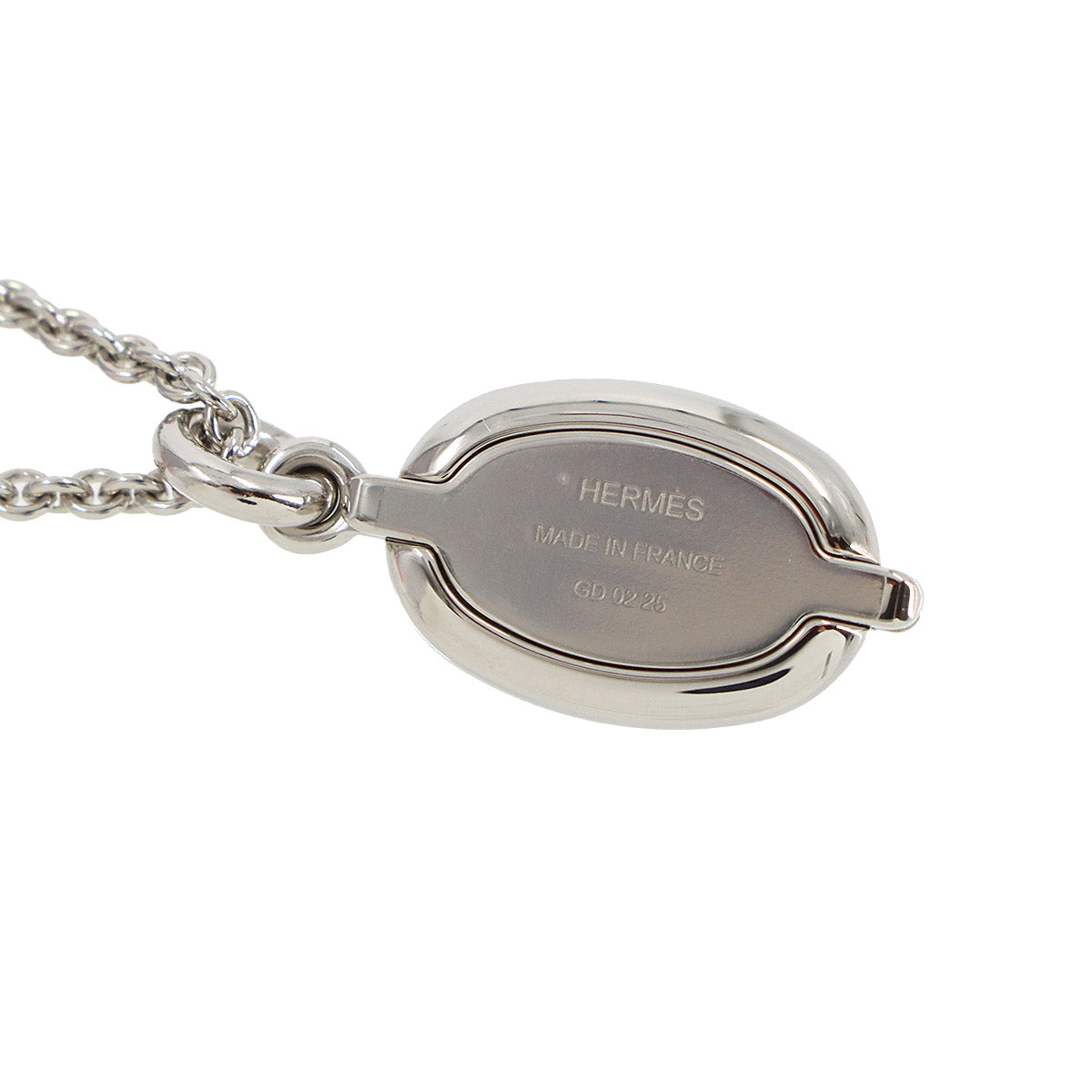 HERMES Mini Maillon PM Chain Necklace Marron Grace silver Accessory