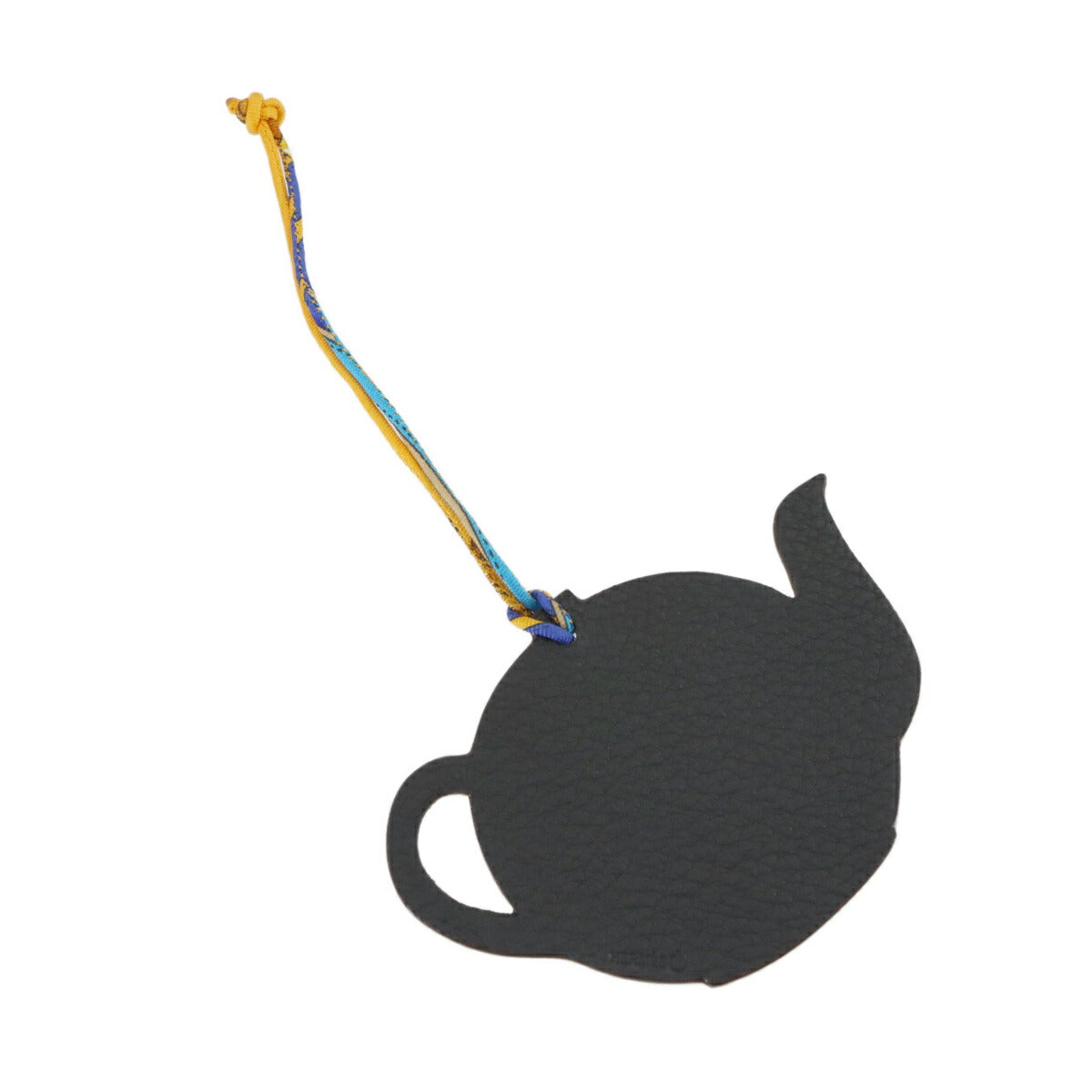 Petit H Teapot Bag Charm Epsom Togo Brique Black