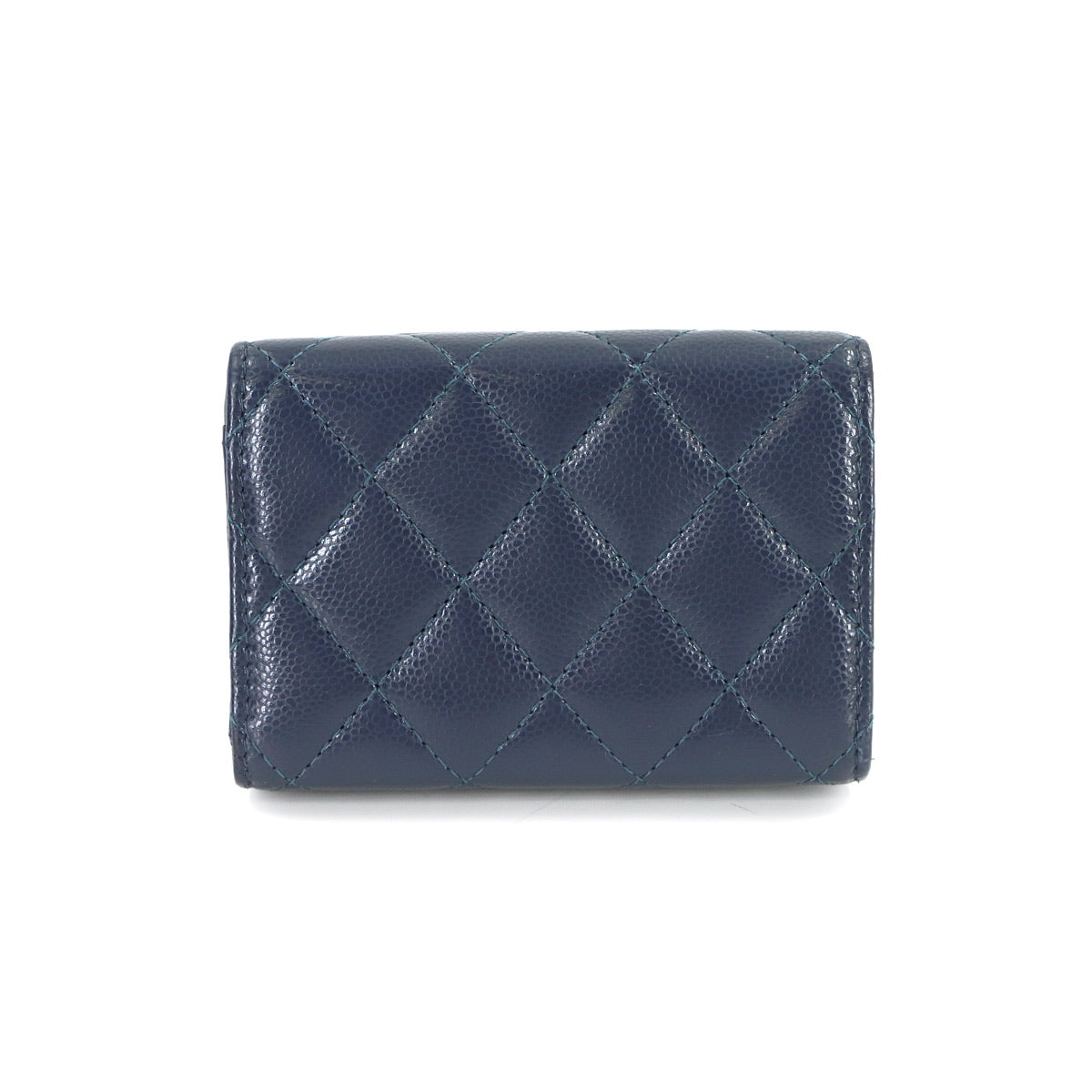 Matelasse Compact Wallet Leather Navy AP0230 Purse