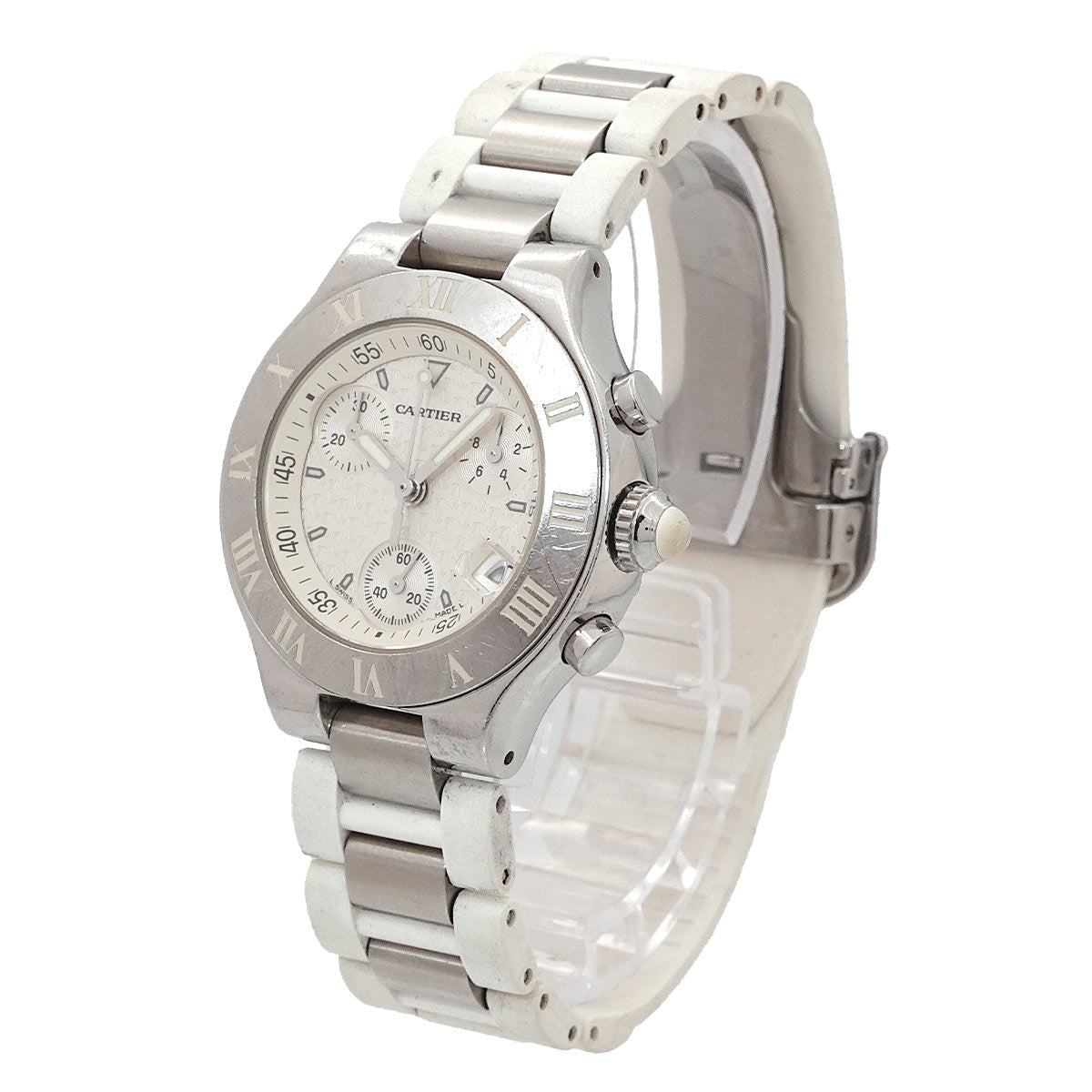 Must 21 Chronoscaph W10197U2 Quartz White Dial Ladies Watch
