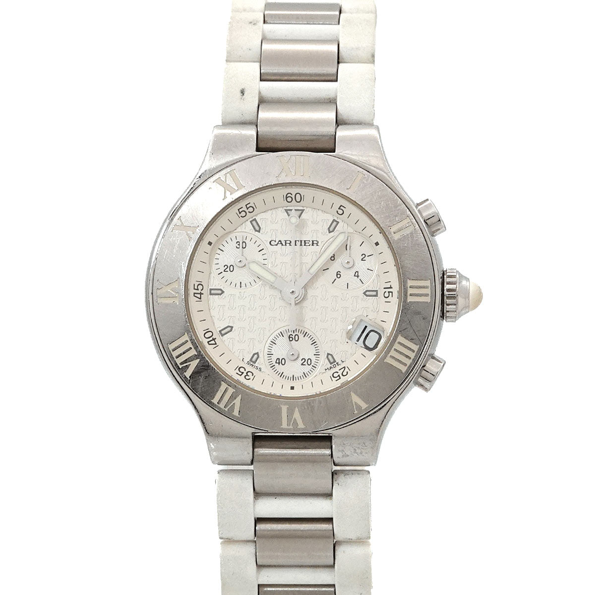 Must 21 Chronoscaph W10197U2 Quartz White Dial Ladies Watch