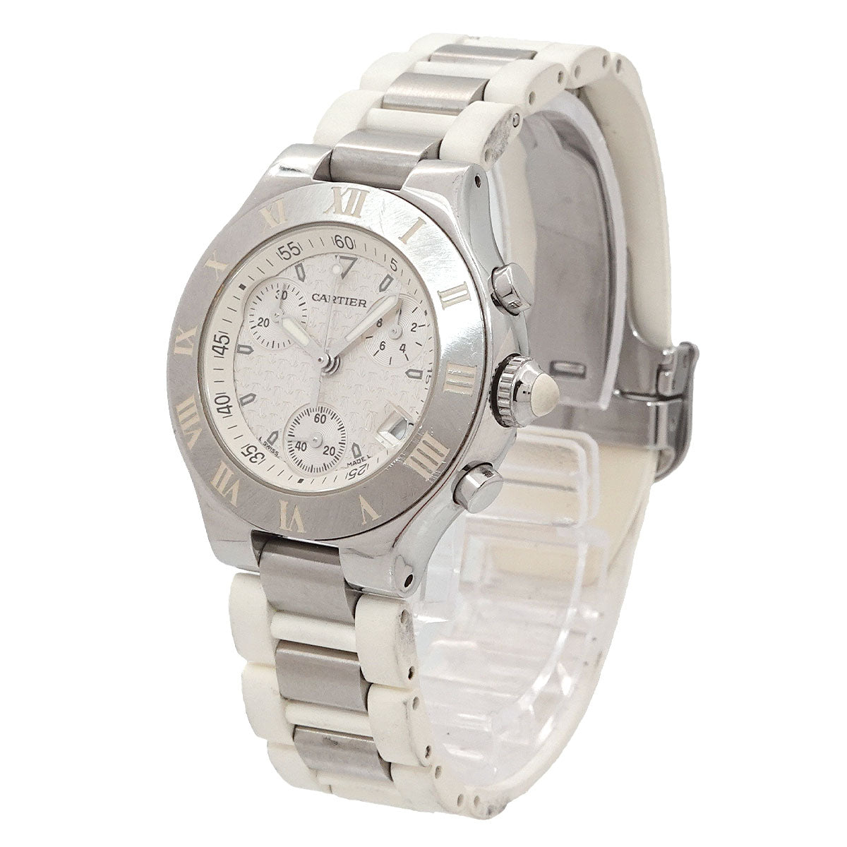 Must 21 Chronoscaph W10197U2 Quartz White Dial Ladies Watch