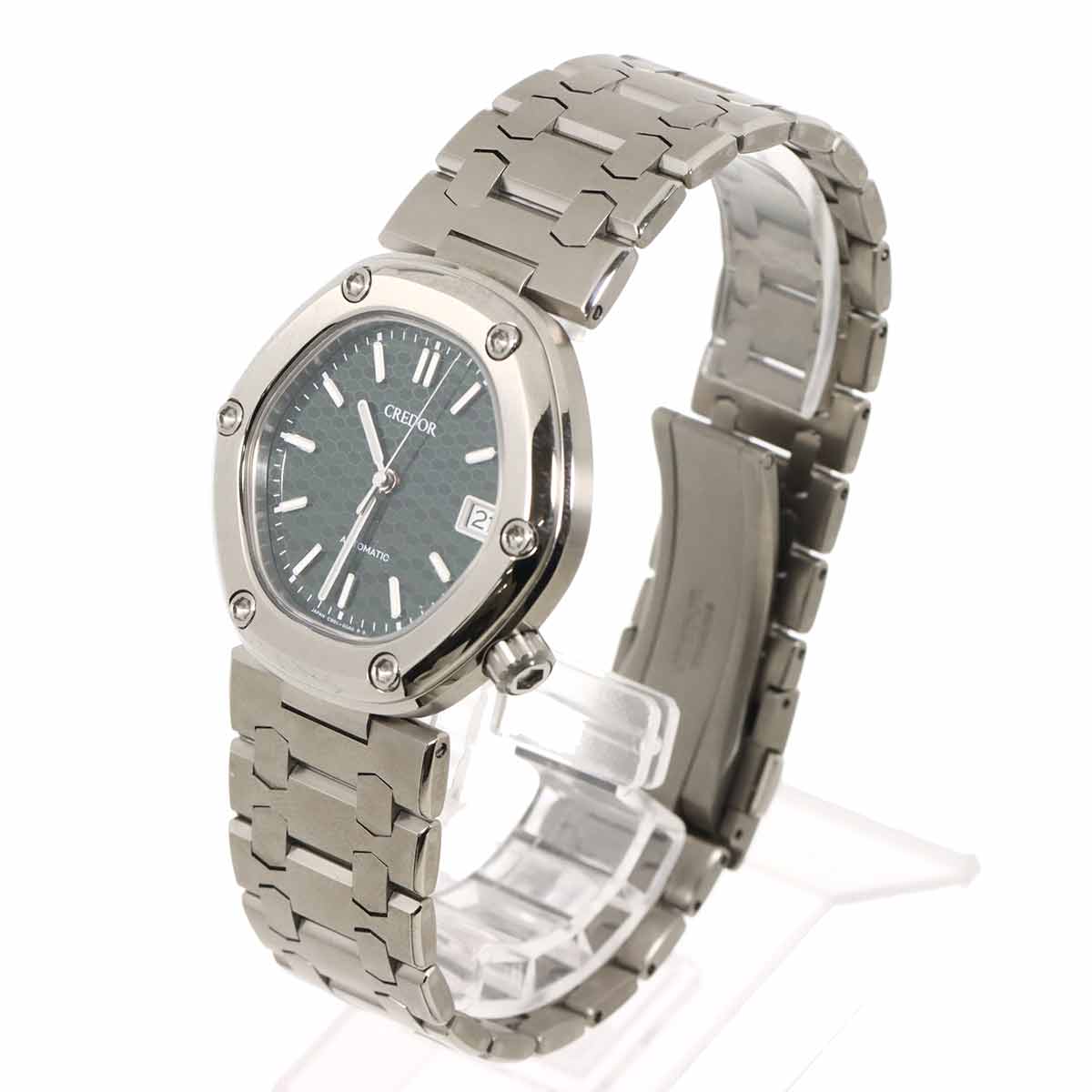 Credor Locomotive GCCR997 CR01 00B0 Date Green Dial Mens Watch