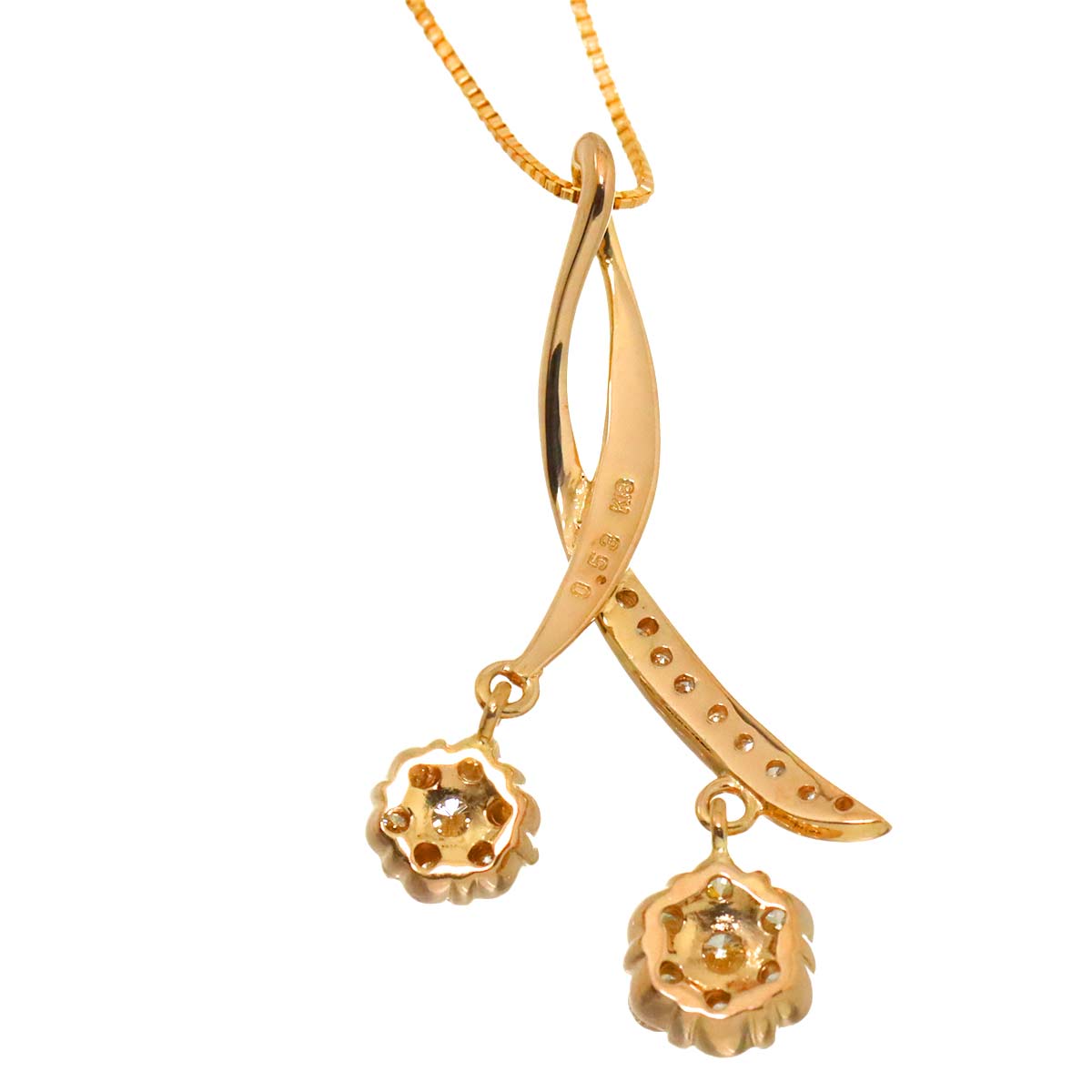 Diamond 0.53ct Necklace 18K K18 PG Pink Gold