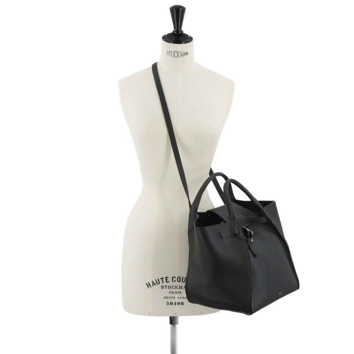 Big Bag Small With Longstrap Hand Shoulder Bag Leather Black