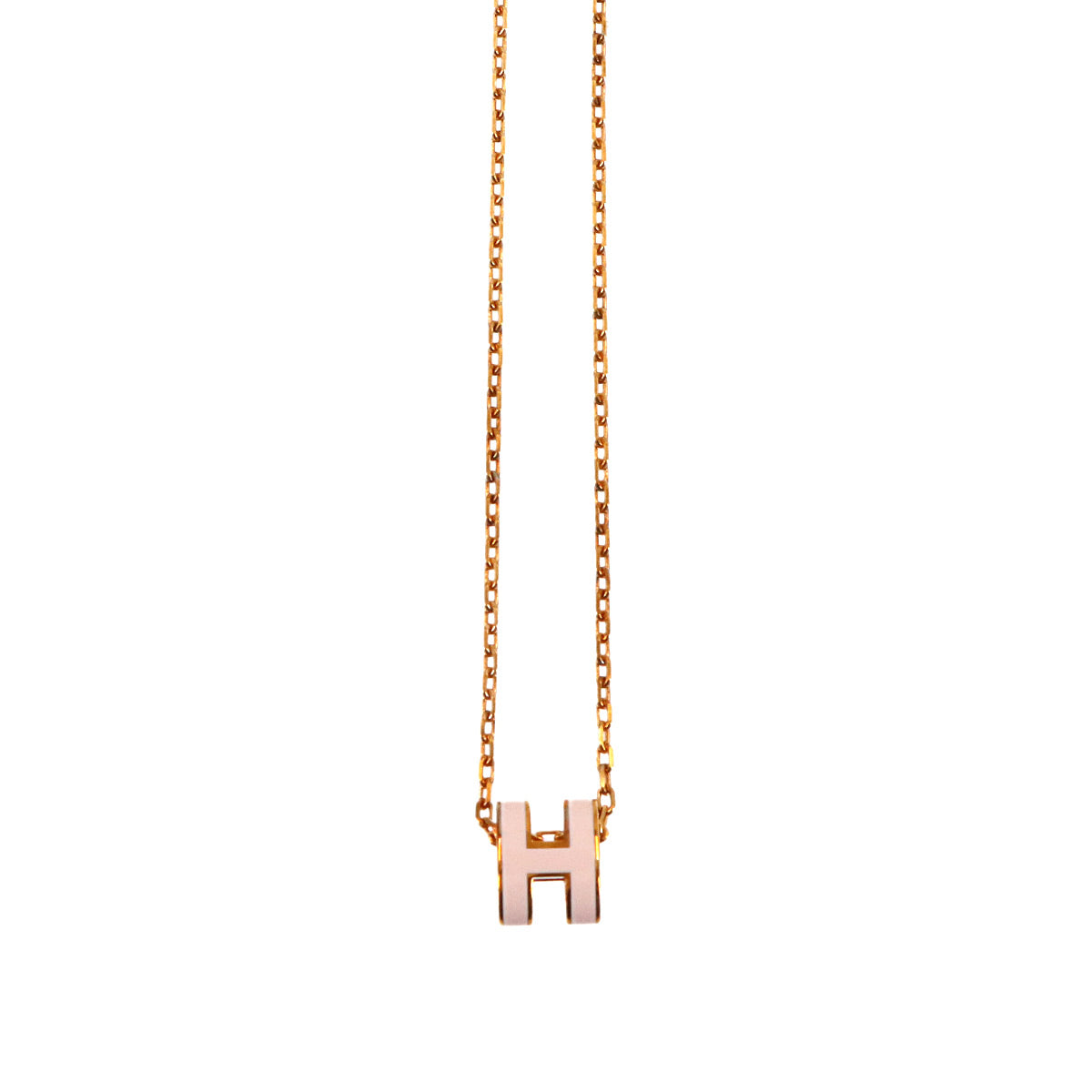 Mini Pop H Chain Necklace Rose dragee Pink gold Accessory