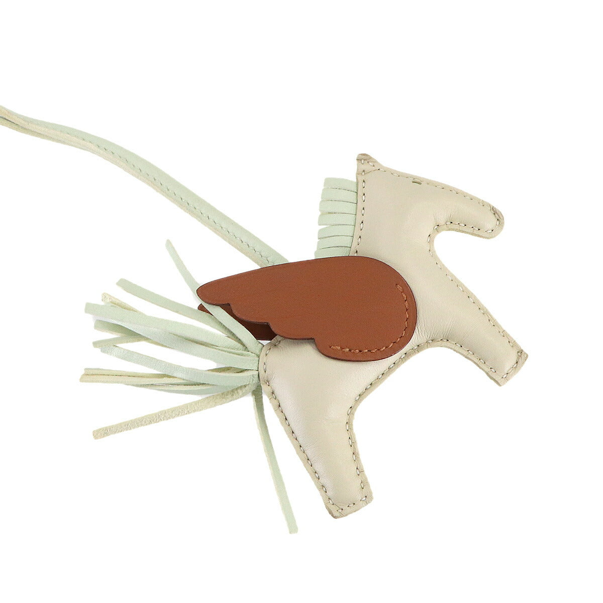 Rodeo Pegasu PM Bag Charm Agneau Milo Swift Craie Vert Fizz