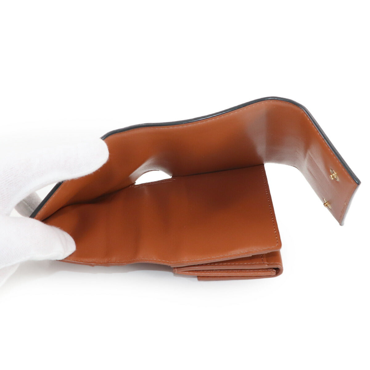 Triomphe Small Trifold Wallet PVC Tan Black Brown 10D572BZ9