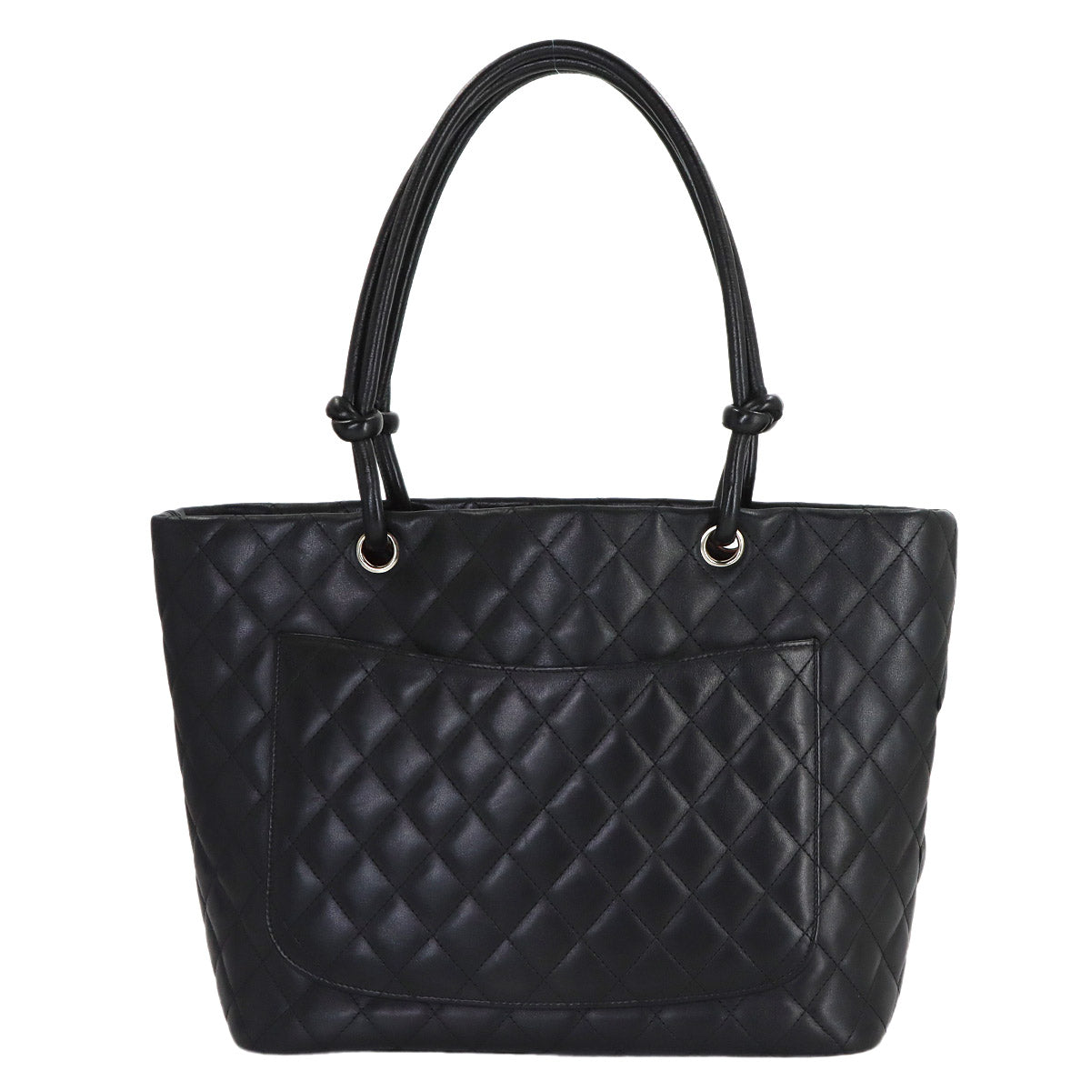 Cambon Line Large Tote Bag Leather Black A25169 Purse