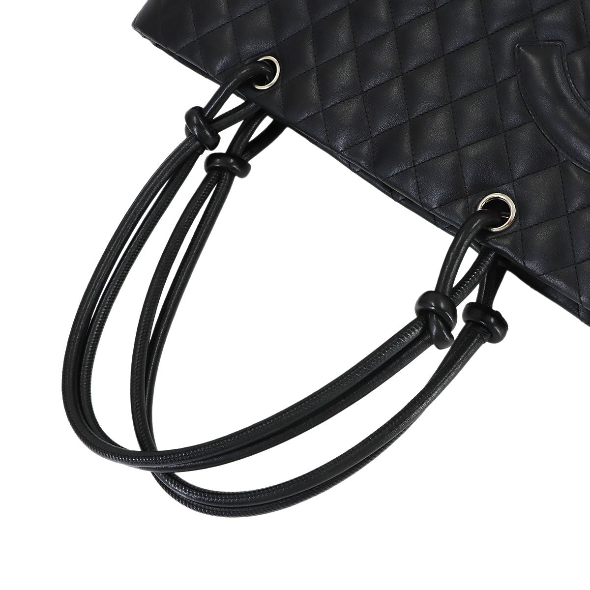 Cambon Line Large Tote Bag Leather Black A25169 Purse