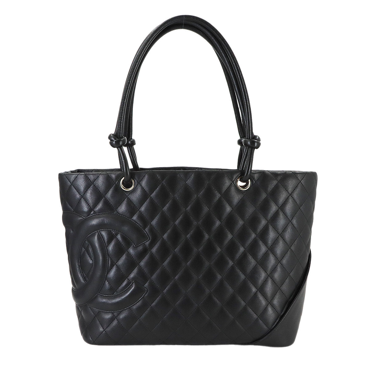 Cambon Line Large Tote Bag Leather Black A25169 Purse