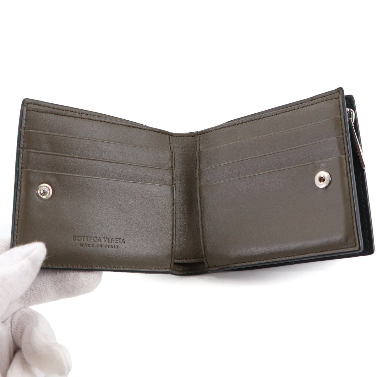 Intrecciato Cassette Bi-Fold Wallet Leather 819207