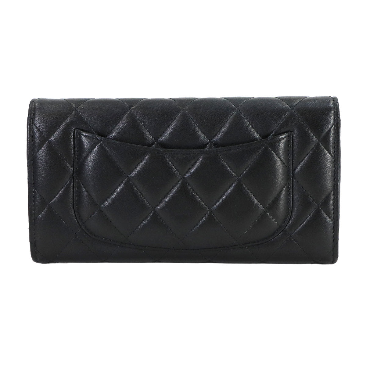 Matelasse Long Wallet Leather Black A80758 Purse