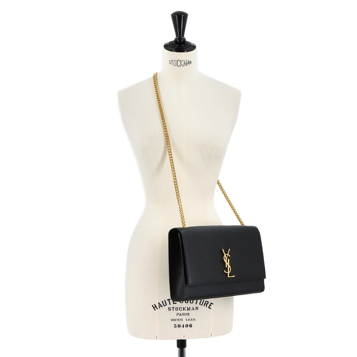 Kate Large Chain Shoulder Bag Leather Black 446752