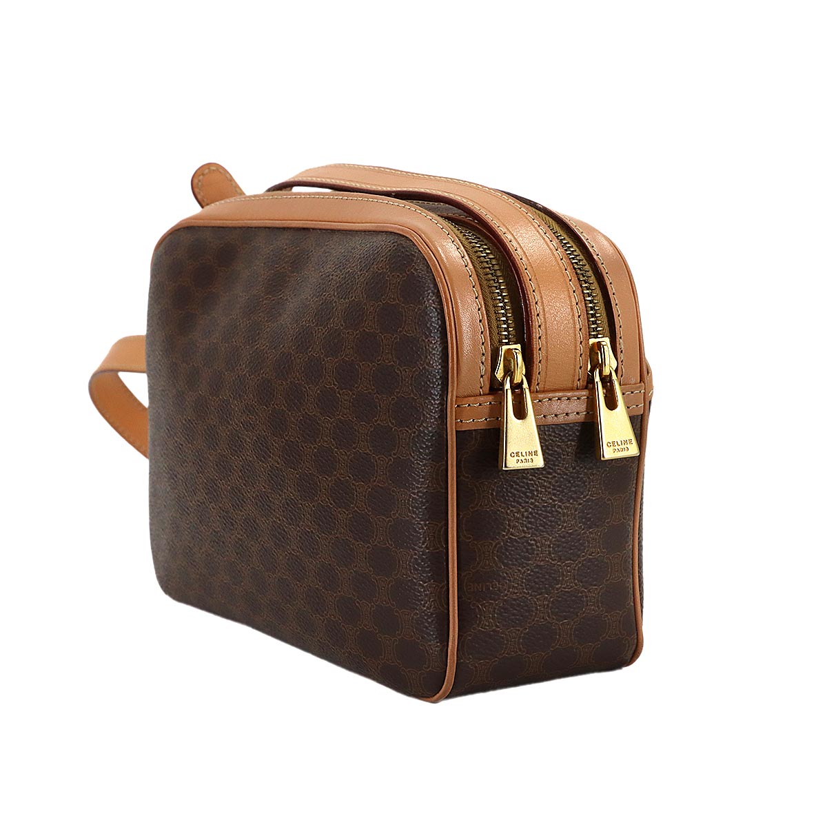 Macadam Shoulder Bag Leather PVC Brown Vintage Purse