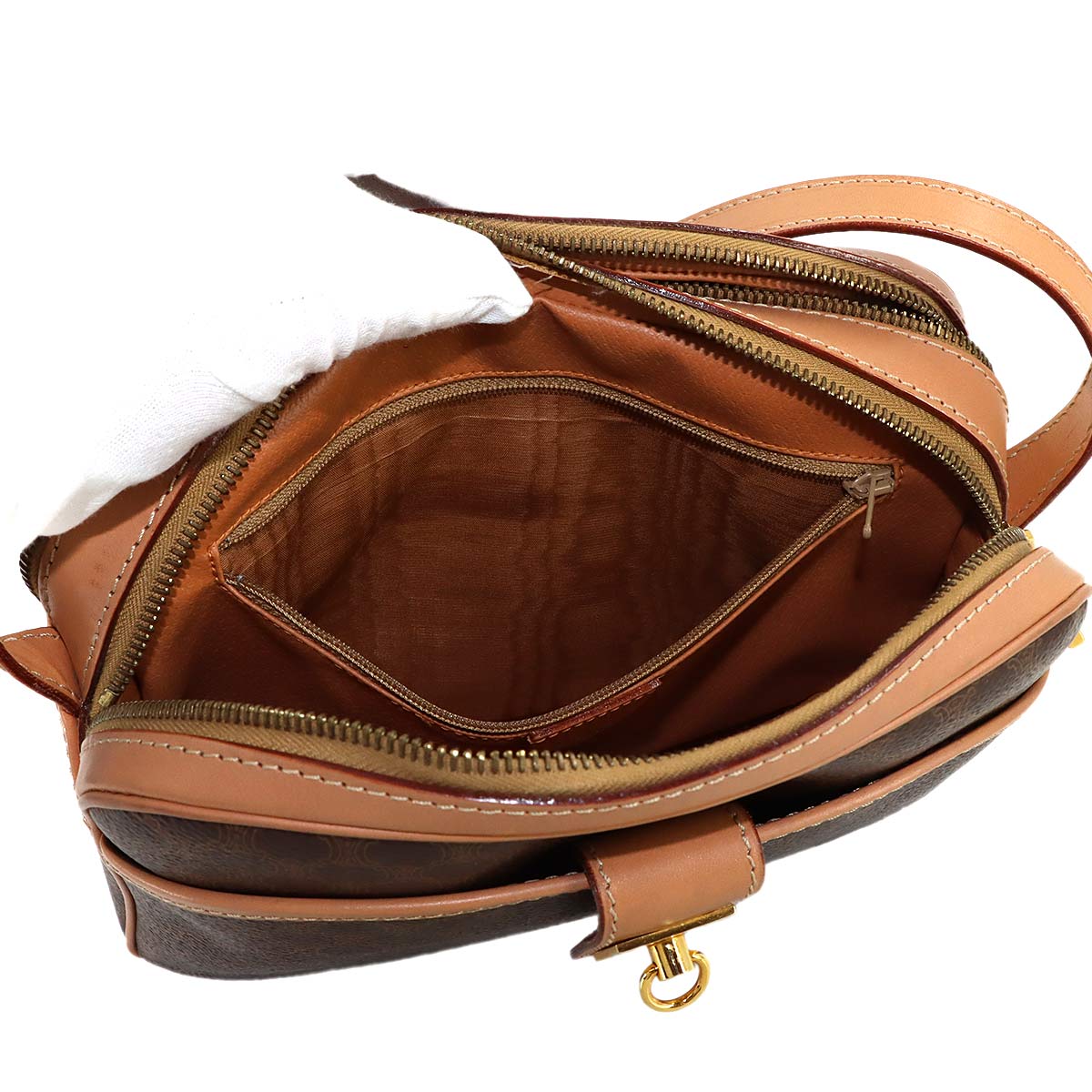 Macadam Shoulder Bag Leather PVC Brown Vintage Purse