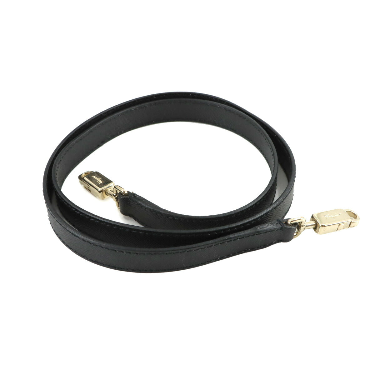 Gancini Hand Shoulder Bag Leather Black Purse