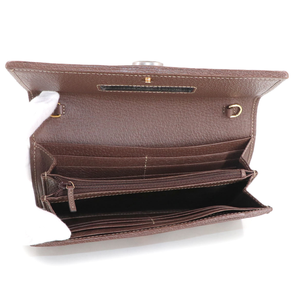 Ophidia GG Chain Wallet GG Supreme Canvas Leather Beige 546592