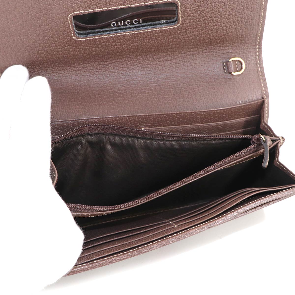 Ophidia GG Chain Wallet GG Supreme Canvas Leather Beige 546592