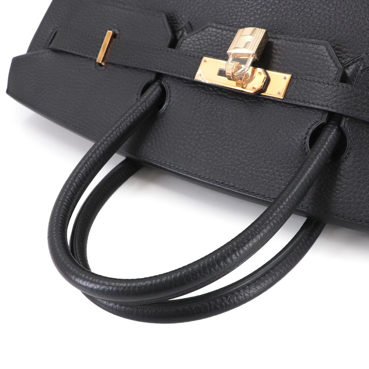 Birkin 40 Hand Bag Ardennes Leather Black Purse