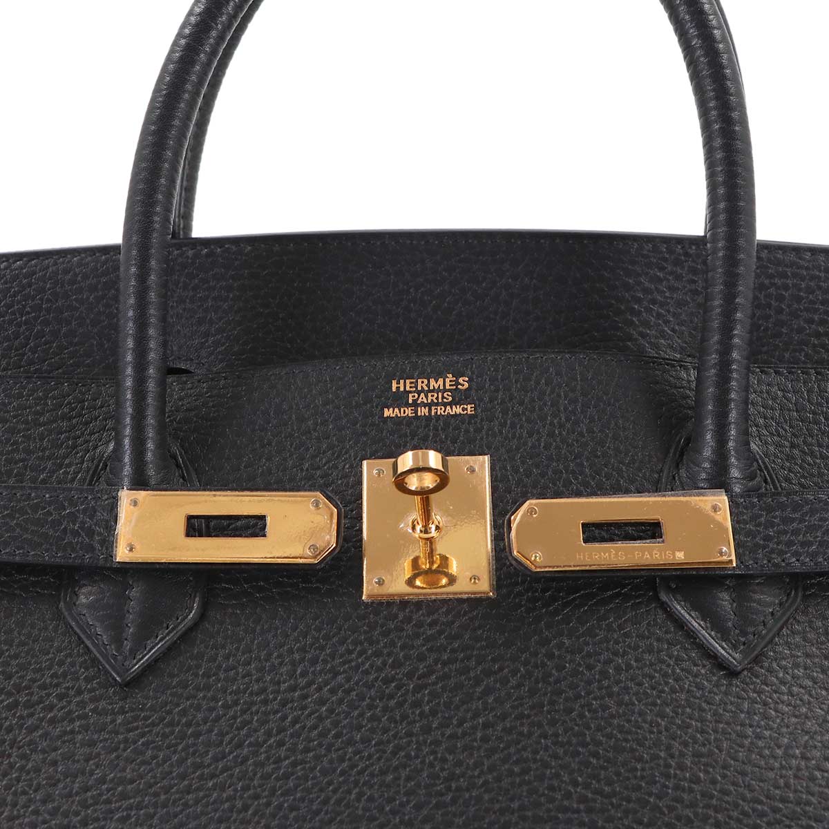 Birkin 40 Hand Bag Ardennes Leather Black Purse