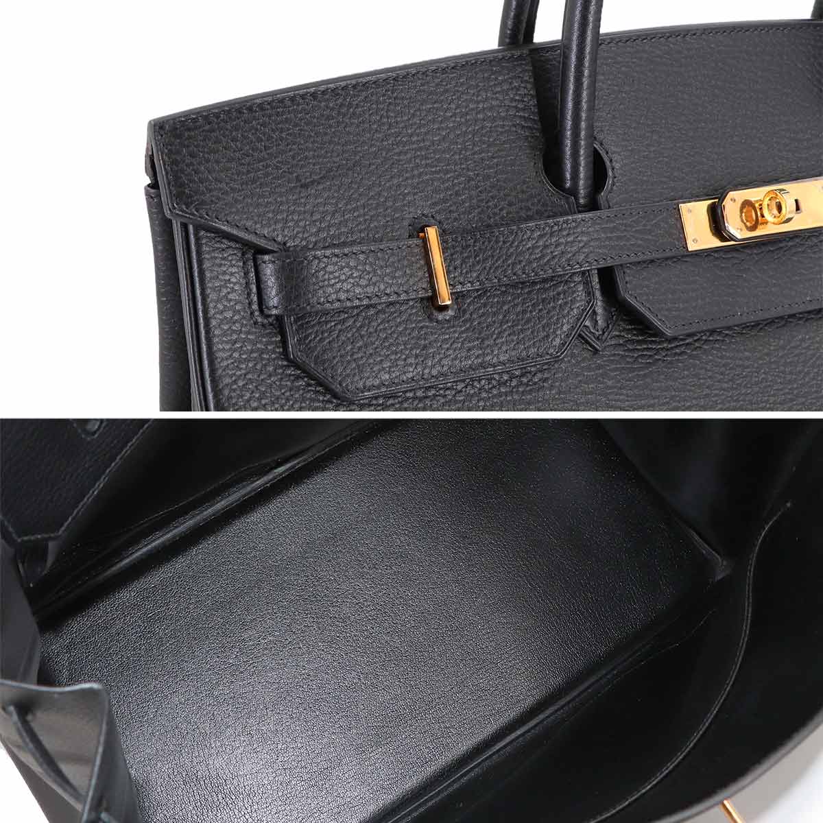 Birkin 40 Hand Bag Ardennes Leather Black Purse