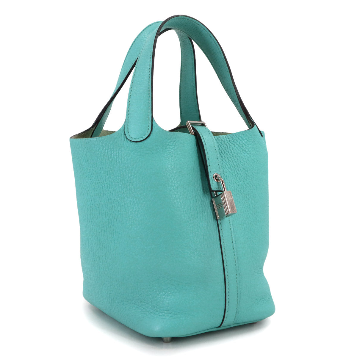 Picotin Lock PM Hand Bag Taurillon Clemence Blue Atoll