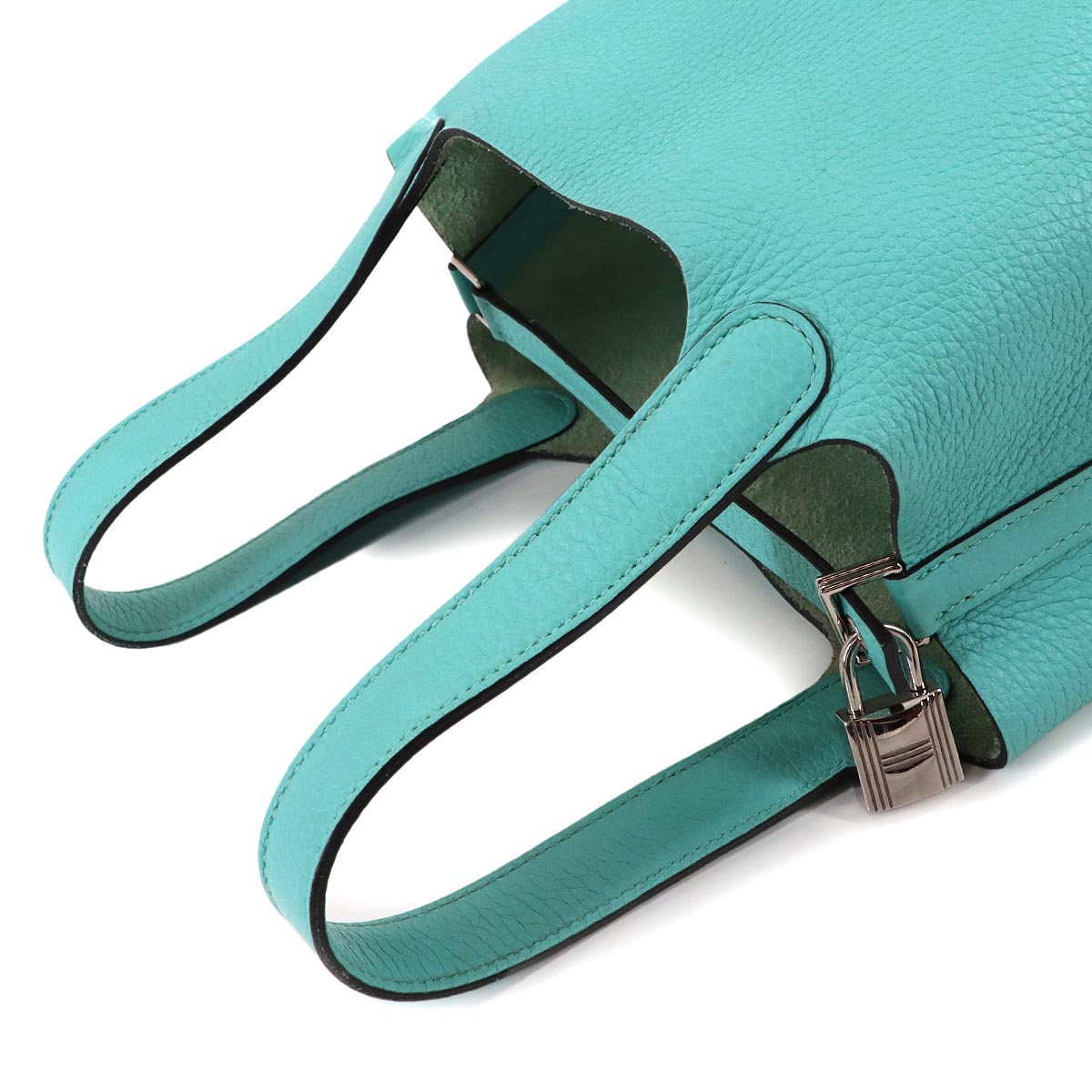 Picotin Lock PM Hand Bag Taurillon Clemence Blue Atoll