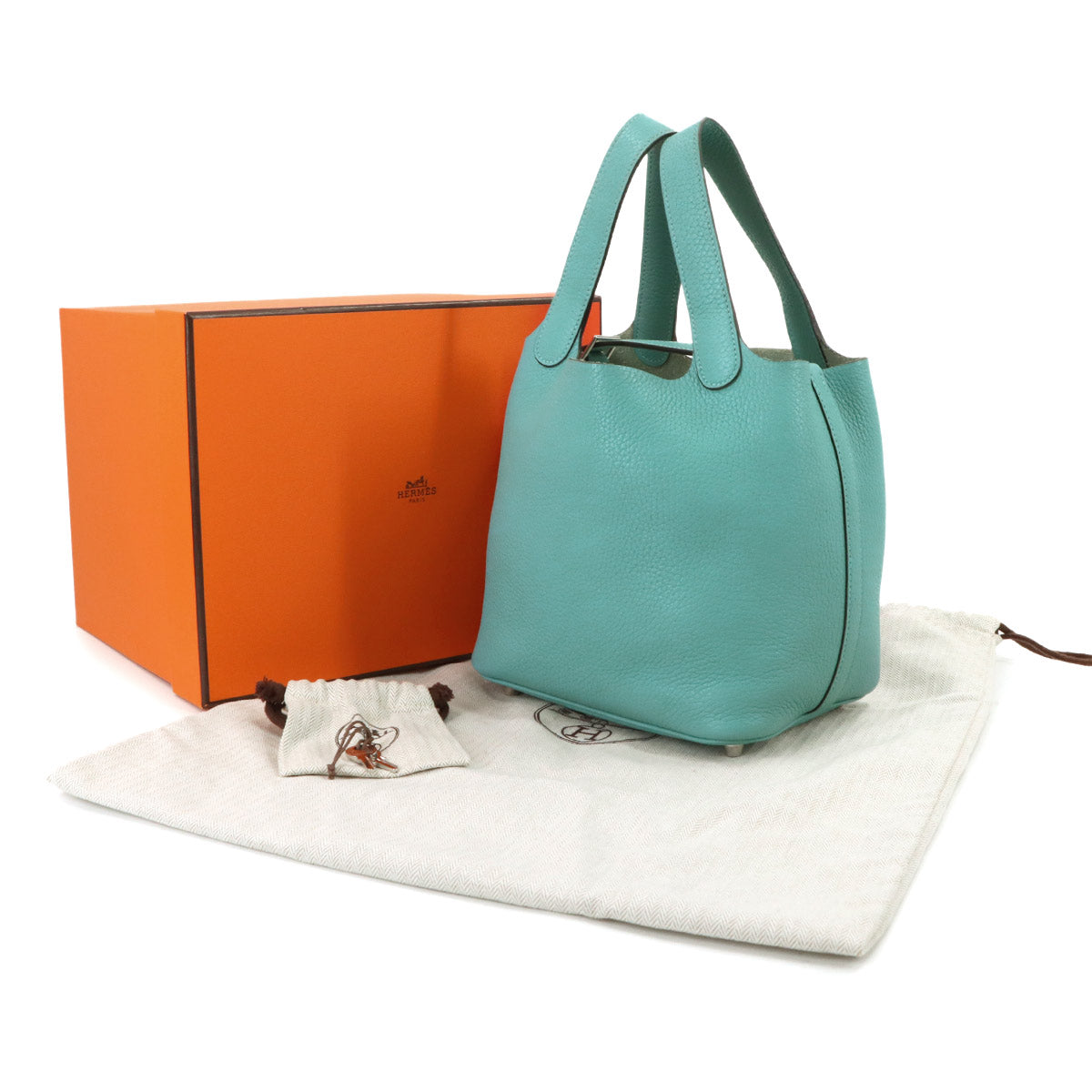 Picotin Lock PM Hand Bag Taurillon Clemence Blue Saint Cyr
