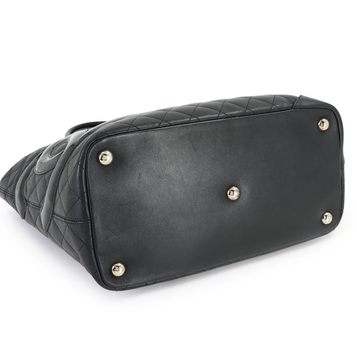 Cambon Line Large Tote Bag Leather Enamel Black A25169 Purse