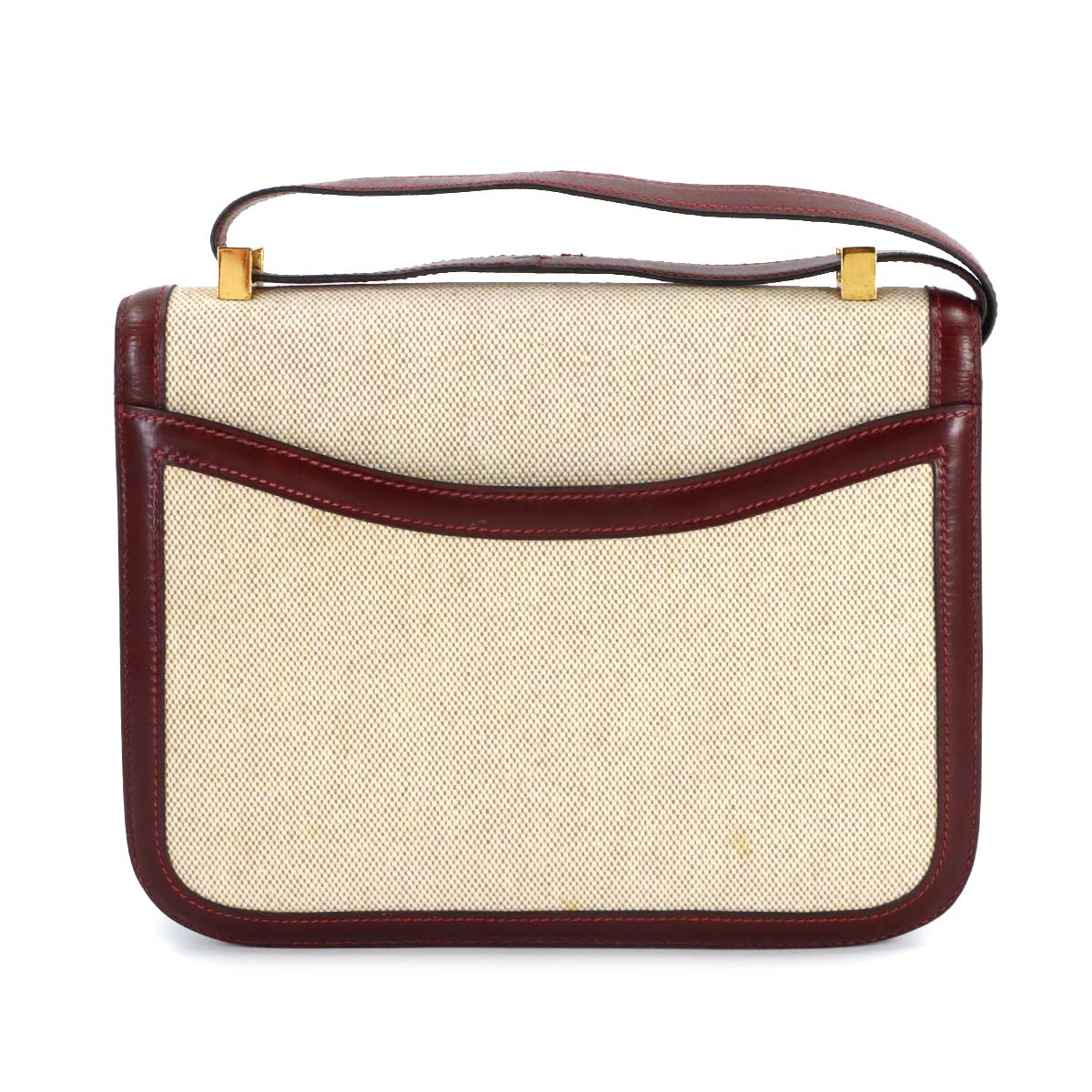 Constance 23 Shoulder Bag Box Calf Toile H Beige Rouge H