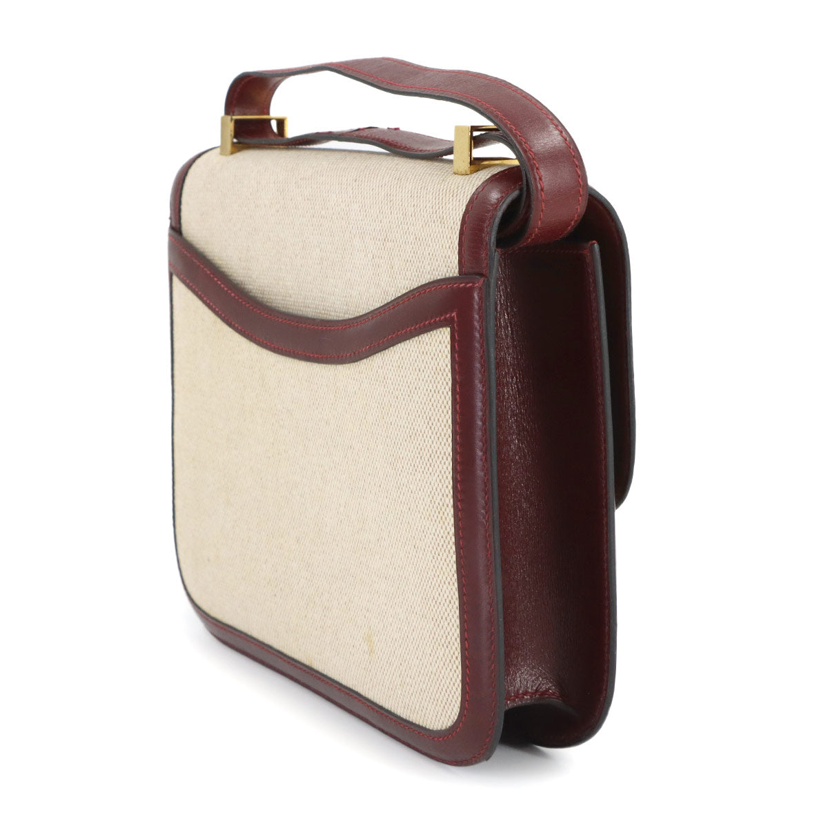 Constance 23 Shoulder Bag Box Calf Toile H Beige Rouge H