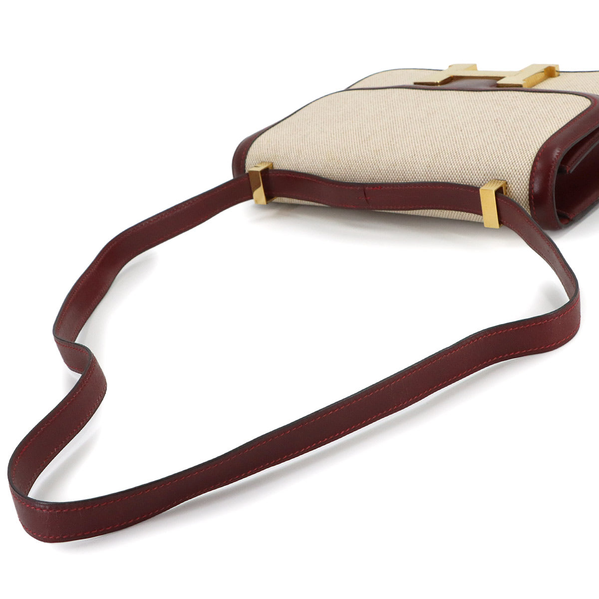 Constance 23 Shoulder Bag Box Calf Toile H Beige Rouge H