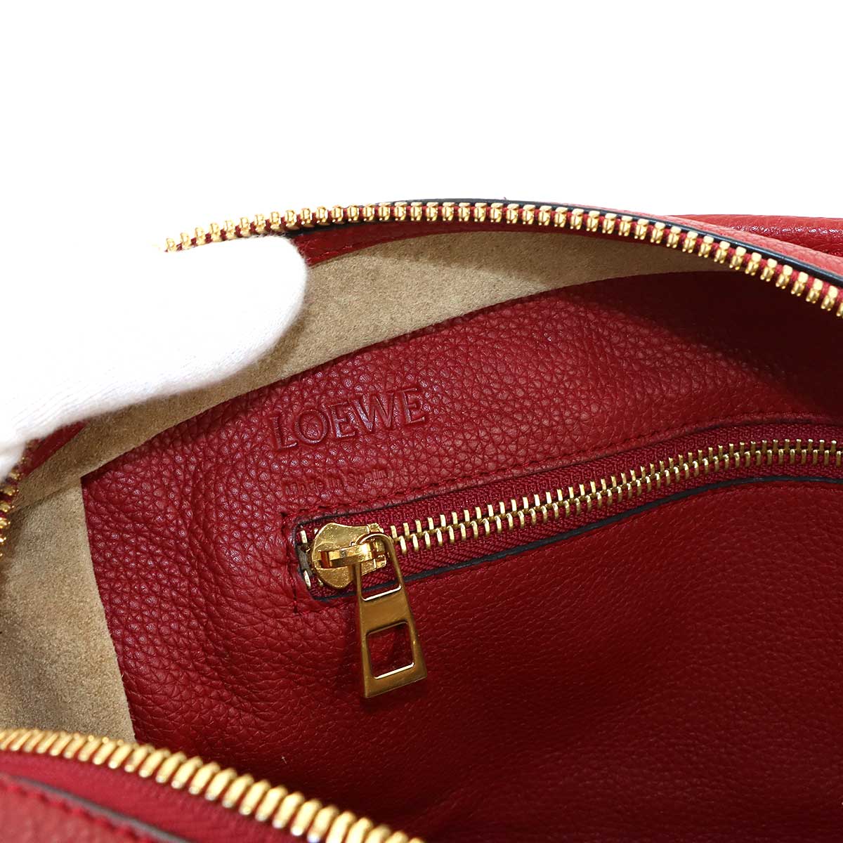 Amazona 28 Hand Shoulder Bag Leather Red Anagram Purse