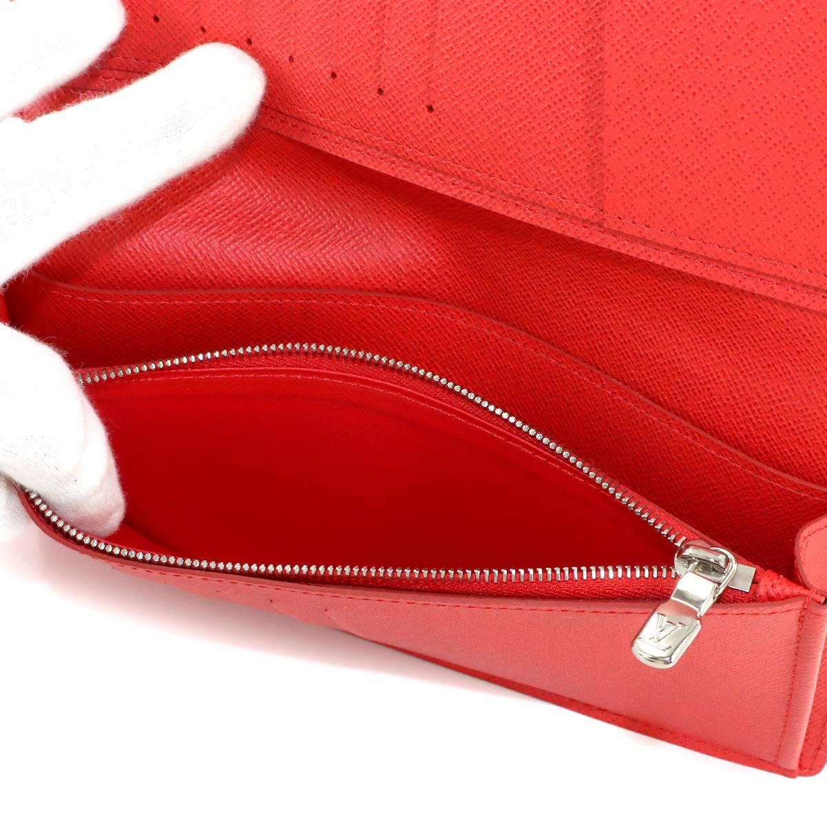 Supreme Epi Brazza Wallet Leather Red White M67719