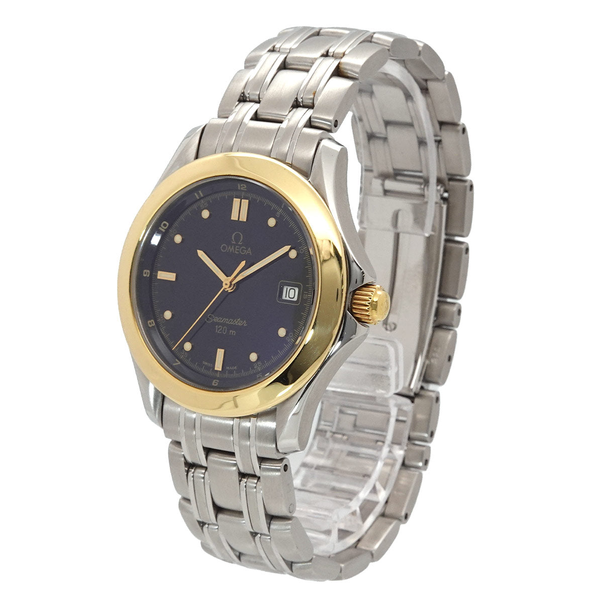 Seamaster 2411.50 Quartz Date YG Black Dial Mens Watch
