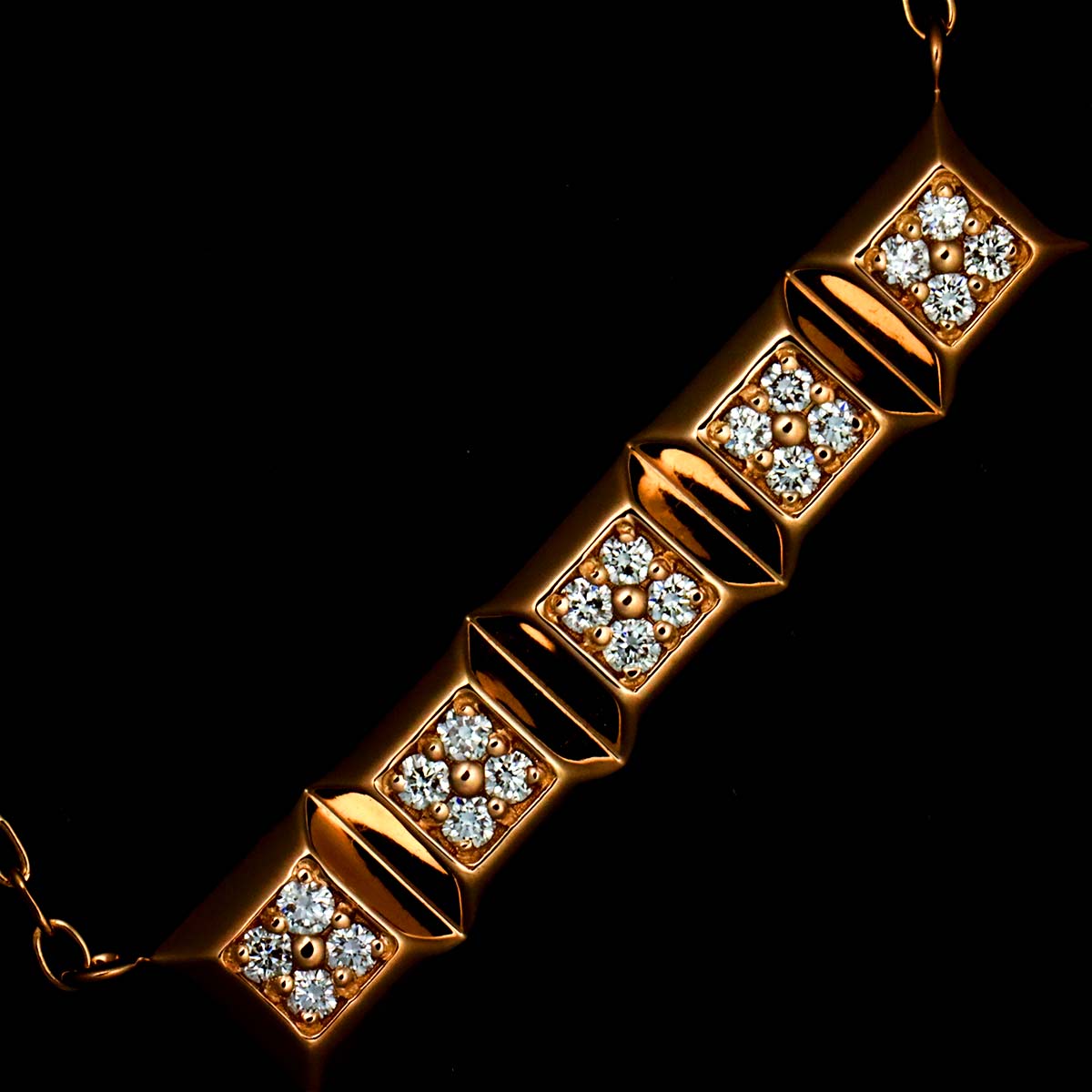 Diamond 0.13ct Necklace 18K Pink Gold 750