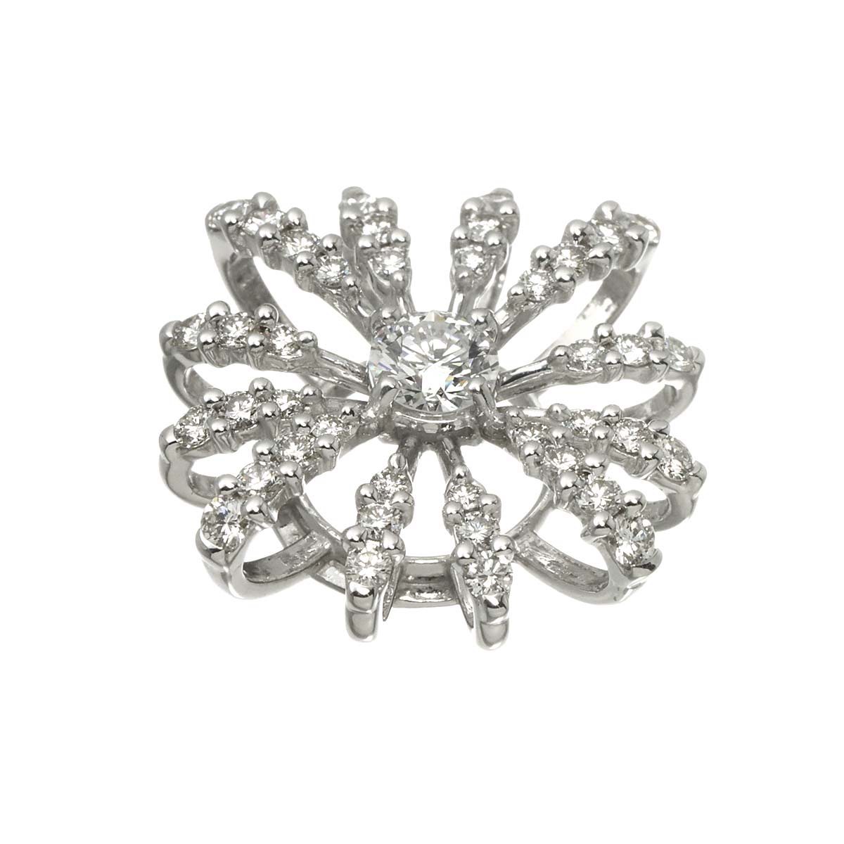 Diamond 0.31ct/0.57ct Pendant Top 18K White Gold 750