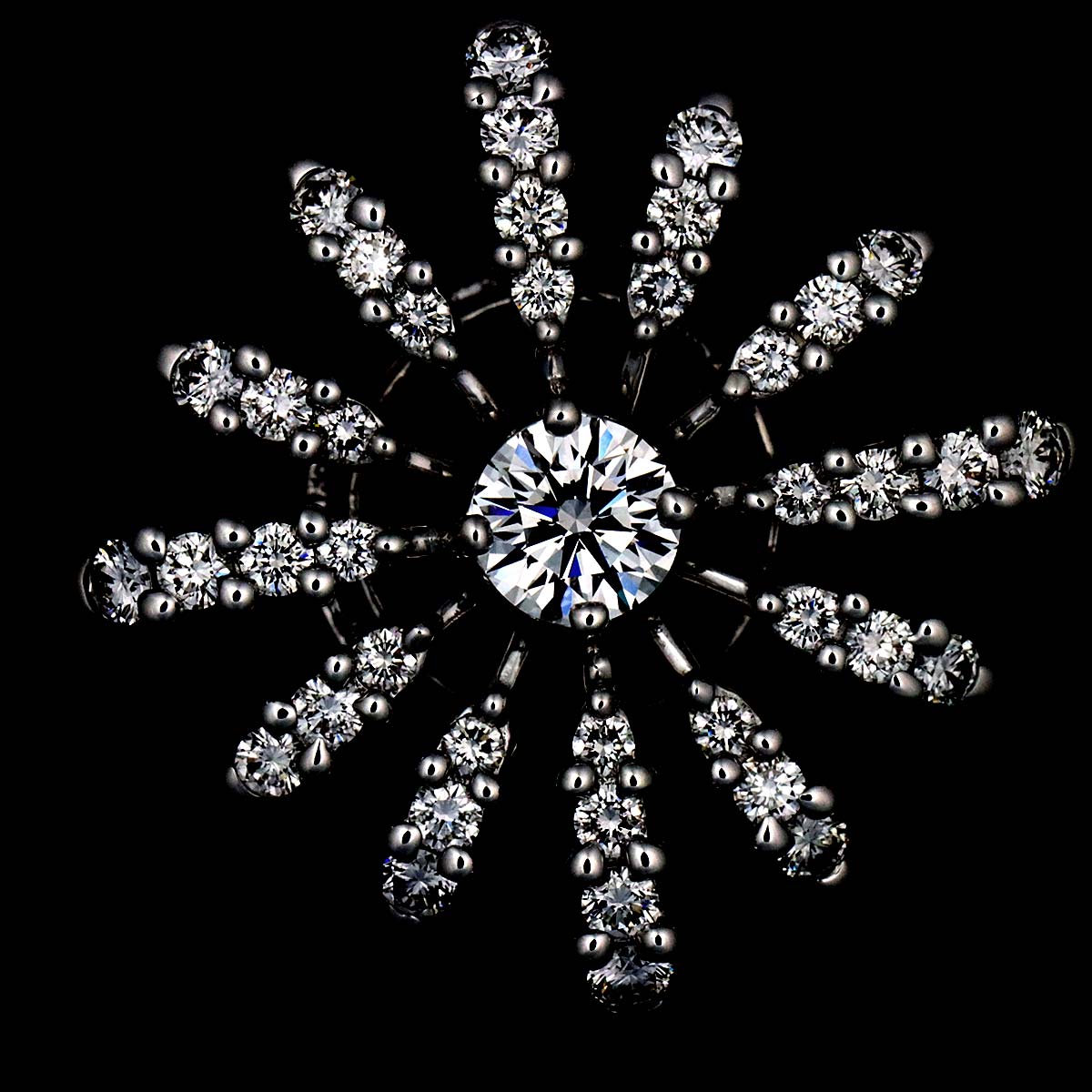 Diamond 0.31ct/0.57ct Pendant Top 18K White Gold 750