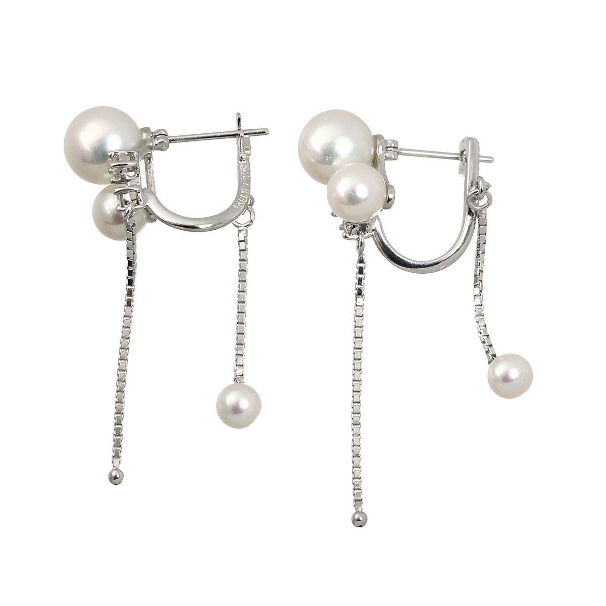 Akoya Pearl Diamond 0.05ct/0.05ct Earrings Pierced 18K WG 750