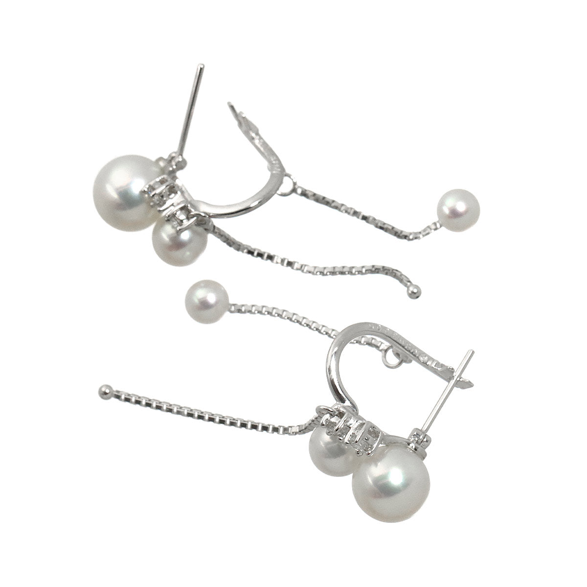 Akoya Pearl Diamond 0.05ct/0.05ct Earrings Pierced 18K WG 750